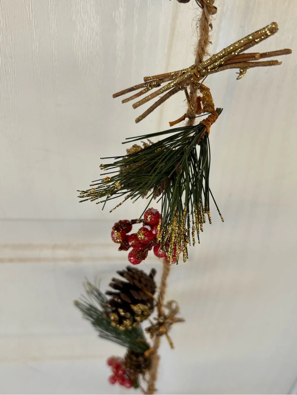 2 Ashland Holiday Pinecone and Berry Garland - Gold and Red